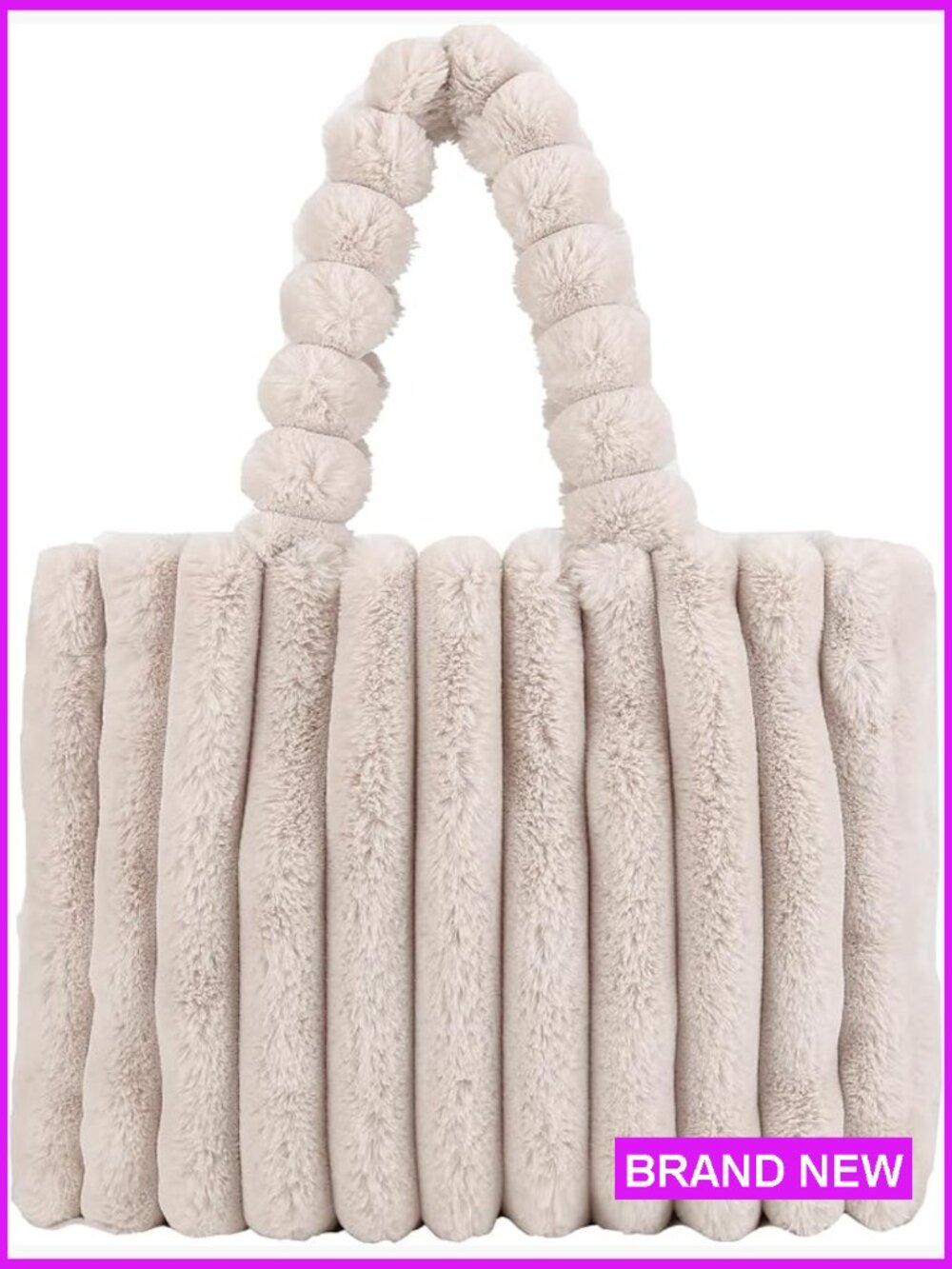 Faux Fur Tote Bag Fluffy Fuzzy Purse Winter Handbag Shoulder Bag Y2K